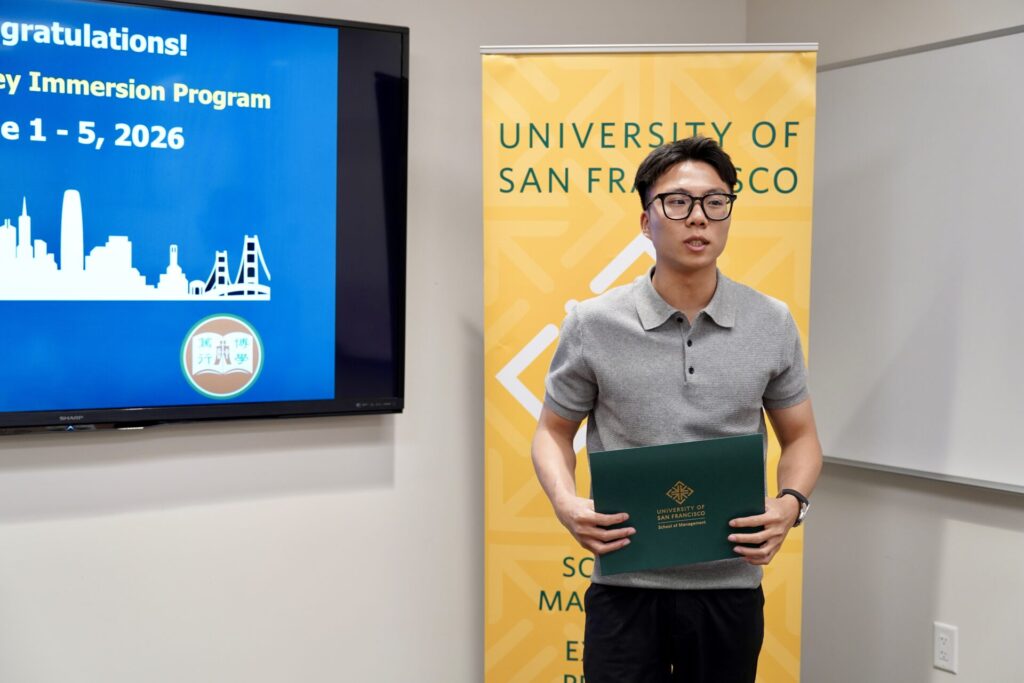 Student Henrick shared his insights on combining business management with tech innovation.