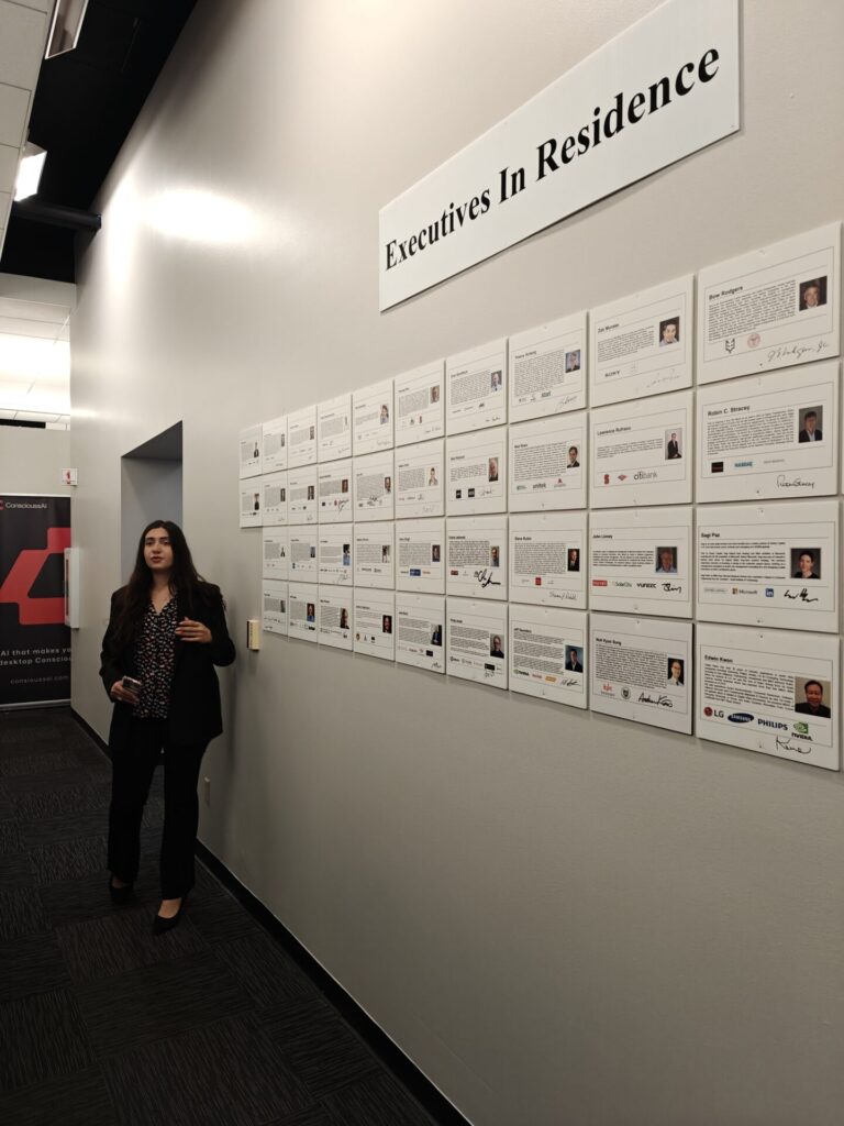 Visits included Verizon Innovation Lab, Plaud AI, Plug and Play, and the Google campus, offering first-hand exposure to startup ecosystems and corporate innovation.